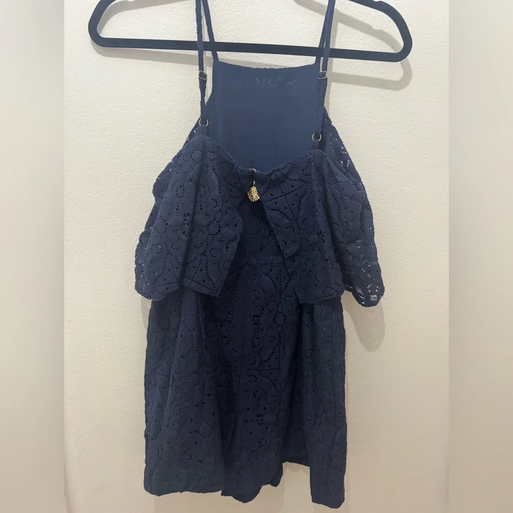 Lilly Pulitzer Midnight Blue Lace Romper - Picture 5 of 9